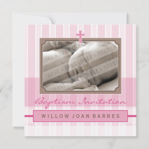 PHOTO BAPTISM INVITATIONS :: élégamment 2SQ