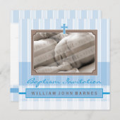 PHOTO BAPTISM INVITATIONS :: élégant 4SQ (Devant / Derrière)
