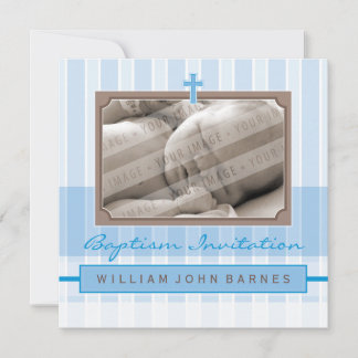 PHOTO BAPTISM INVITATIONS :: élégant 4SQ