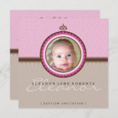 PHOTO BAPTISM INVITATIONS :: fantastique 3SQ (Devant / Derrière)