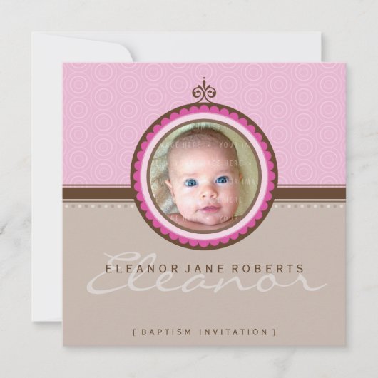 PHOTO BAPTISM INVITATIONS :: fantastique 3SQ (Devant)