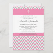 PHOTO BAPTISME INVITATION :: chevron rose doux (Dos)
