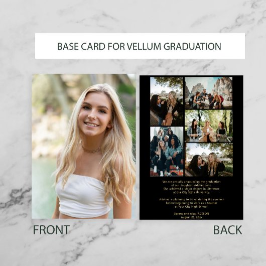 Photo BASE voor vellum overlay afstuderen Aankondiging
