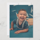 Photo Baseball Baby Dedication Invitation w/ Cross Kaart (Achterkant)