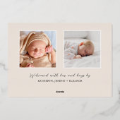 Photo bébé Faire-part de naissance à huile d'argen (Verso)