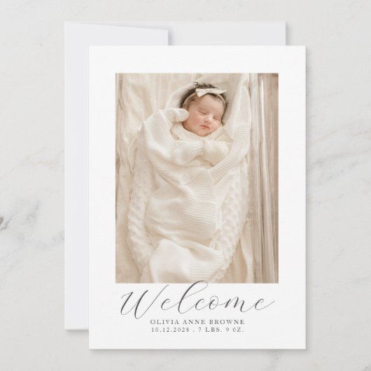 Photo bébé Faire-part de naissance moderne (Devant)