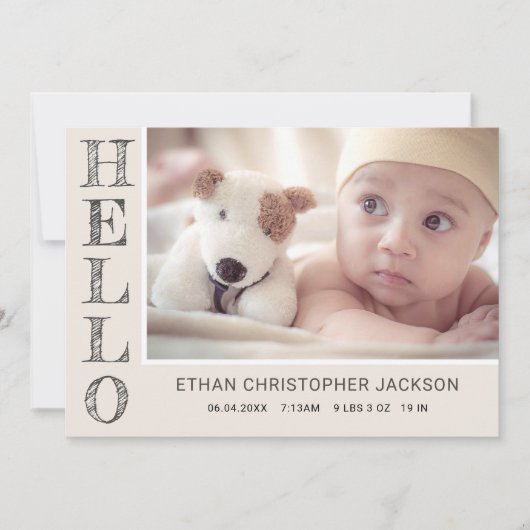 Photo bébé moderne Faire-part de naissance moderne (Devant)