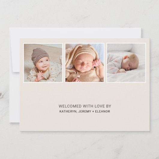 Photo bébé moderne Faire-part de naissance moderne (Dos)