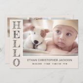 Photo bébé moderne Faire-part de naissance moderne (Devant / Derrière)