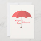 Photo bébé, nom, date, Faire-part parapluie rouge (Dos)