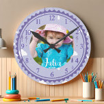 Photo bébé personnalisée Horloge murale d'annivers<br><div class="desc">Notre "Custom Baby Photo Birthday Wall Clock" est une célébration sincère des jalons de votre petit, conçu pour devenir un héritier instantané dans votre maison familiale. Ce garde-temps charmant sert non seulement à dire l'heure, mais aussi à geler un moment de l'enfance de votre enfant dans un bel affichage. Avec...</div>