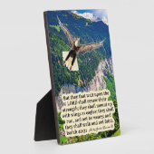 Photo Belle Écriture d'aigle Plaque Isaïe 40:31 (Côté)