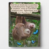 Photo Belle Écriture de Sloth Plaque Ephésiens 4:32 (Devant)