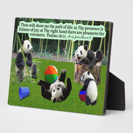 Photo Belle Écriture Panda Plaque Psaumes 16:11 (Côté)