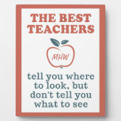 Photo BEST TEACHERS custom monogram plaque (Devant)