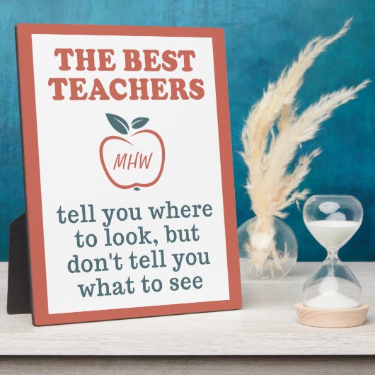 Photo BEST TEACHERS custom monogram plaque (Côté)