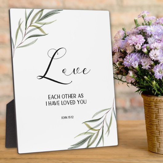 Photo Bible verset Jean Écriture feuille Plaque