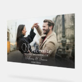 Photo Bienvenue noir avec texte blanc signe acryli (Angle)