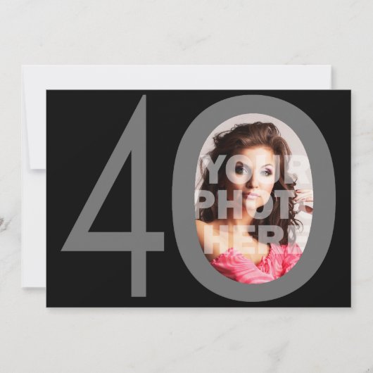 Photo Big 4-0 Invitations de fête d'anniversaire (Devant)