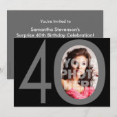 Photo Big 4-0 Invitations de fête d'anniversaire (Devant / Derrière)