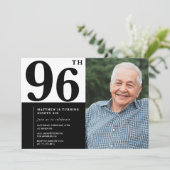 Photo Black and White 96th Birthday Invitation (Debout devant)