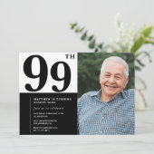 Photo Black and White 99th Birthday Invitation (Debout devant)