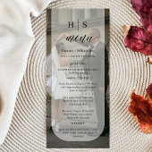 photo Black and White Wedding Menu