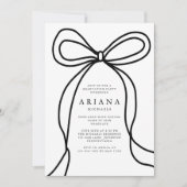 Photo Black Bow moderne Invitation de la fête de g (Devant)