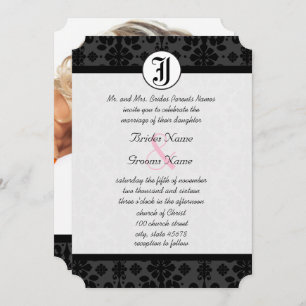 Photo Black Mariage damassé Invitations
