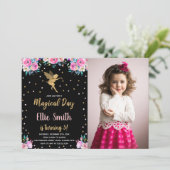 Photo Black Rose Floral Fairy Invitations Annivers (Debout devant)