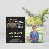 Photo Black Tracteur Brown Invitations Anniversair (Debout devant)