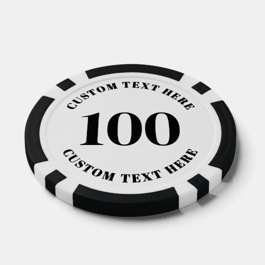 Photo Black White 100 Numbered Poker Chips (Enkel)