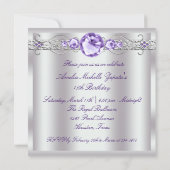 Photo blanc violet Quinceanera Invitations (Dos)