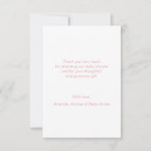 PHOTO blanche du baby shower | de Merci de rose (Dos)