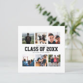 Photo blanche moderne Collage Faire-part de gradua (Debout devant)