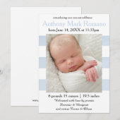 Photo Bleu/Blancs - Faire-part de naissance (Devant / Derrière)