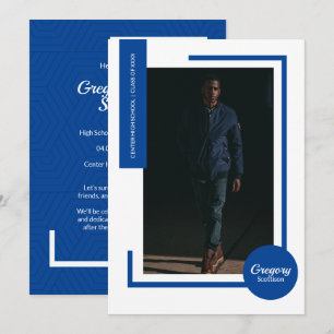 Photo Bleu Invitation de la photo moderne