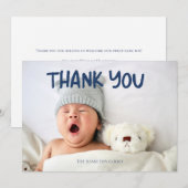 Photo Bleu Merci Baby shower manuscrite  (Devant / Derrière)