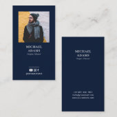 Photo bleue de la Marine moderne Cartes de visite (Devant / Derrière)