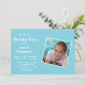 Photo Bleue Invitation Anniversaire (Debout devant)