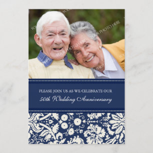 Photo Bleue Invitation du 50e anniversaire de la f