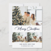 Photo Bleue moderne Collage de Noël Carte Nouvel A (Devant)