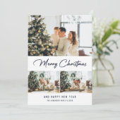 Photo Bleue moderne Collage de Noël Carte Nouvel A (Debout devant)