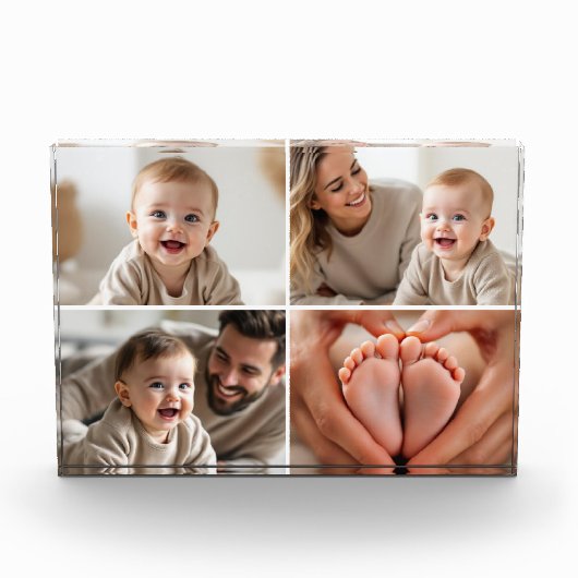 Photo Bloc de photos de collage de 4 photos de bébé (Devant)