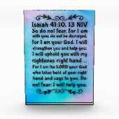 Photo Bloc de versets de la Bible acrylique - Ésaïe 41:1 (Devant)