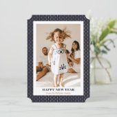Photo Blue Gold moderne Bonne année Carte (Debout devant)