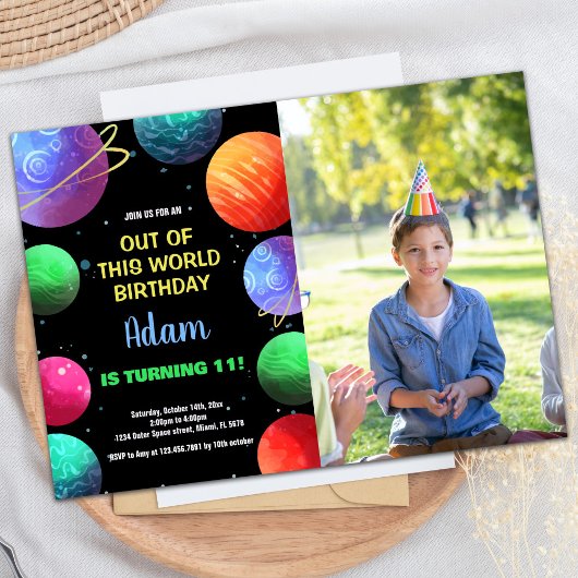 Photo Blue Out of this world Invitations d'anniver