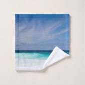 Photo Blue Turquoise Aqua White Beach (Gant de toilette)