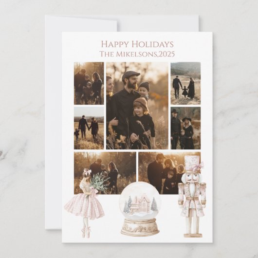 Photo Blush Nutcracker Christmas Feestdagenkaart (Voorkant)