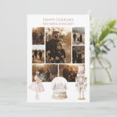 Photo Blush Nutcracker Christmas Feestdagenkaart (Staand voorkant)